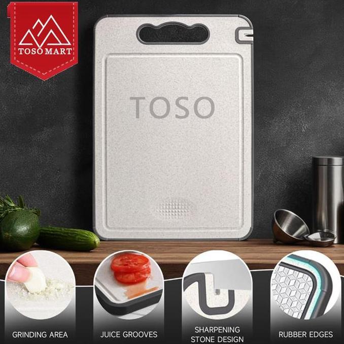 TOSO talenan stainless sus 304 dua sisi double sided chopping cutting board multifungsi parutan peng