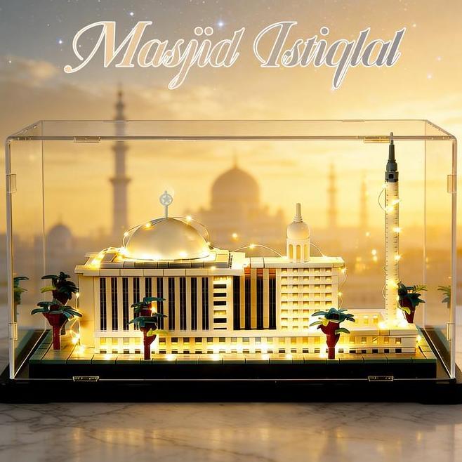 Codhadiah Istimewa Miniatur Masjid Istiqlal Jakarta Nano Blo Lengkap Dengan Kotak Display Pelindung 