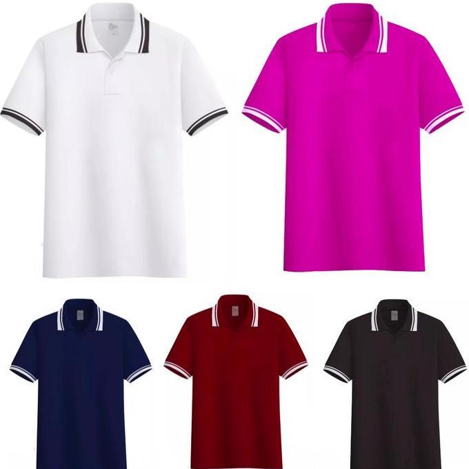 Kaos Wanita Kerah Motif Baru/Kaos Wanita Polos /Kaos kerah Wanita Lengan Pendek  Polos