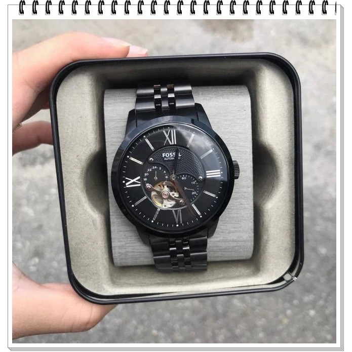 Fossil men's stainless steel automatic skeleton analog watch business dress watch ME3107 ME3062