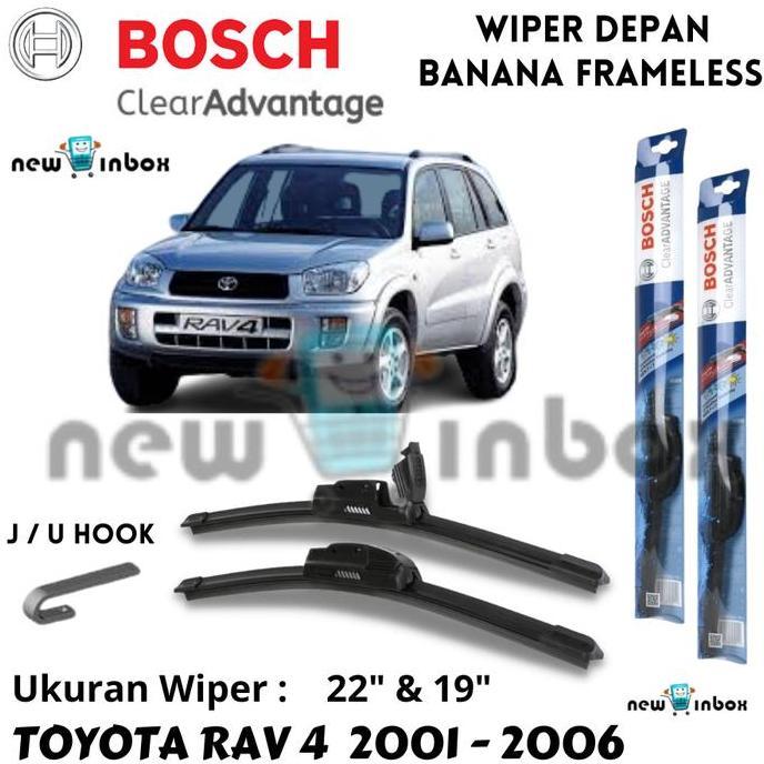 Wiper Depan Toyota Rav4 Rav 4 2001-2006 Bosch Clear Advantage 22"&19"