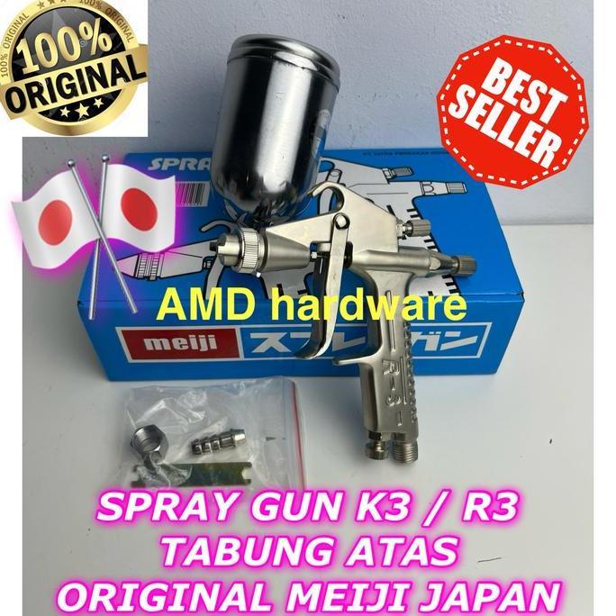 Original Meiji Spray Gun R3 K3 Spet Mini Semprotan Cat Kompresor 0.6Mm