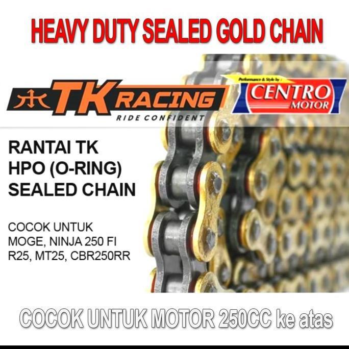 TK Racing HPO Rantai ORING tipe 520 untuk motor sport 250cc ke atas.Ninja 250,z250.KTM