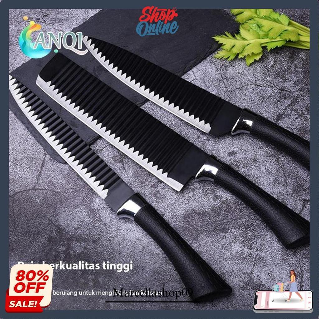 Anqi Shop Pisau Dapur Hitam Set Isi 6Pcs Black Knife Set Vs-1813 Kualitas Nomor 1