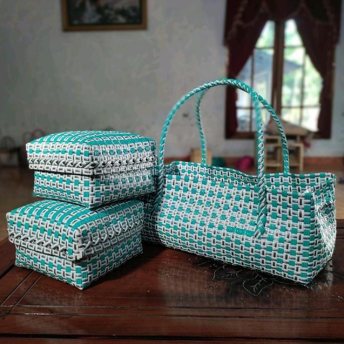 SALE Tas anyam jali premium isi 2 besek/keben Bali Anyaman Plastik SALE
