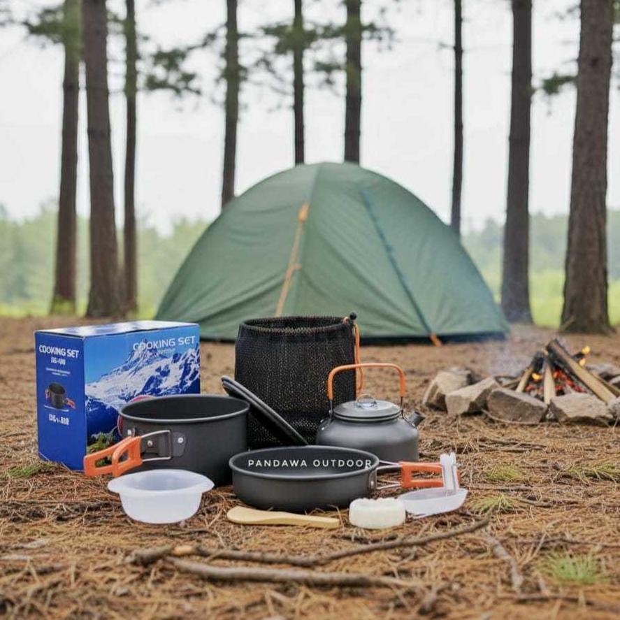 Cooking Set DS 308 Nesting DS308 plus Teko Alat Masak Kompor Camping Outdoor Portable DS308