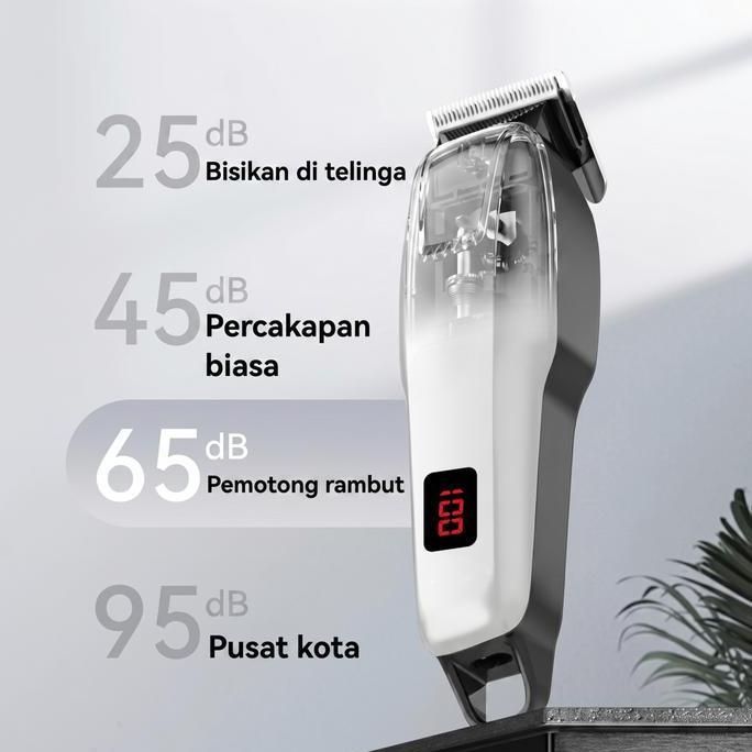 Alat Cukur Rambut Elektrik Profesional Mesin Potong Rambut Pria Layar LCD Hair Clipper Trimmer Recha