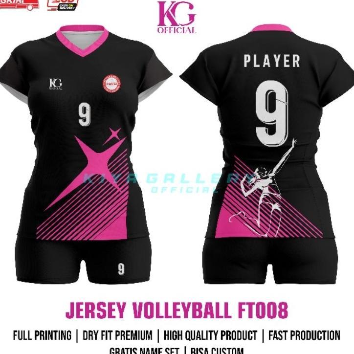Jersey Voli Wanita Ft008 Full Printing Gratis Nama Dan Nomor