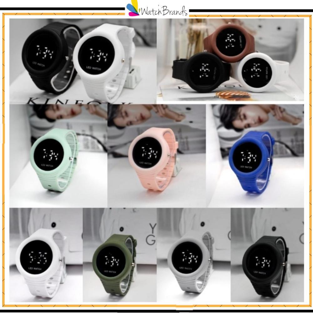promo wbs jam tangan led digital pria wanita rubber electronic fashion couple anak remaja premium rm