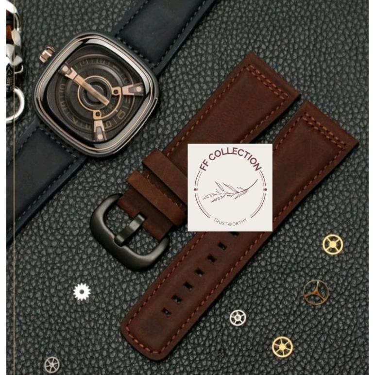 Tali Strap Jam Tangan Sevenfriday Kwalitas Bagus Kulit Asli Rubber Kwalitas Original 28Mm 28 Mm Sila