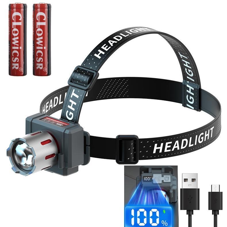 Senter Kepala LED Super Terang 5000 Lumens dengan Baterai Tahan Lama dan Pengisian USB