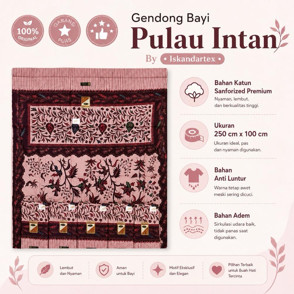 Hot Product Selendang Pulau Intan Gendong Bayi Kain Batik Motif Bunga Cukin Jarik Tradisional Sewek 