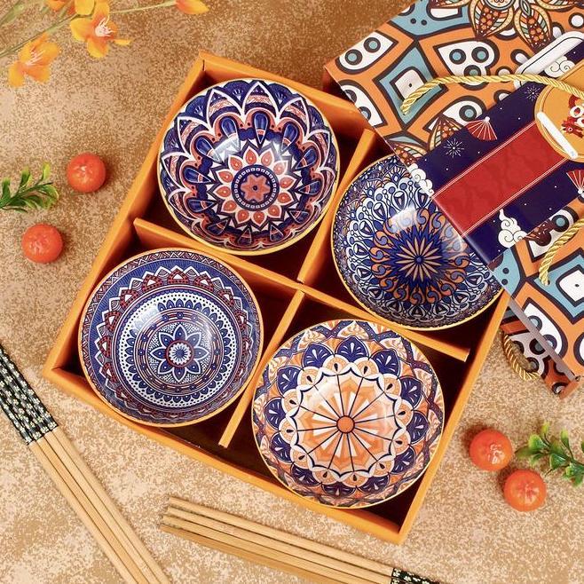 Bohemia Bowl Gift Set Set Piring Mangkok Makan Keramik Hampers Souvernir Gift Wedding