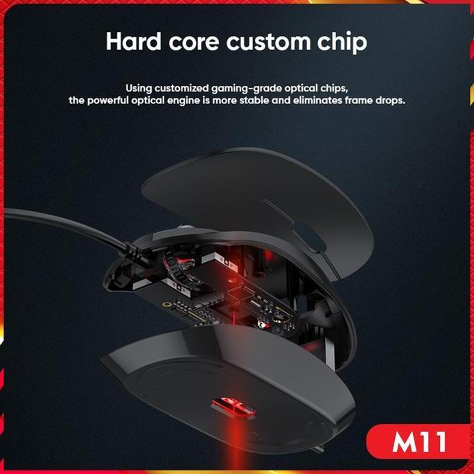 Potere- Errly Mouse Slim M11 Elegan Kabel Usb Panjang 2Meter Mouse Gaming Mouse Kantor