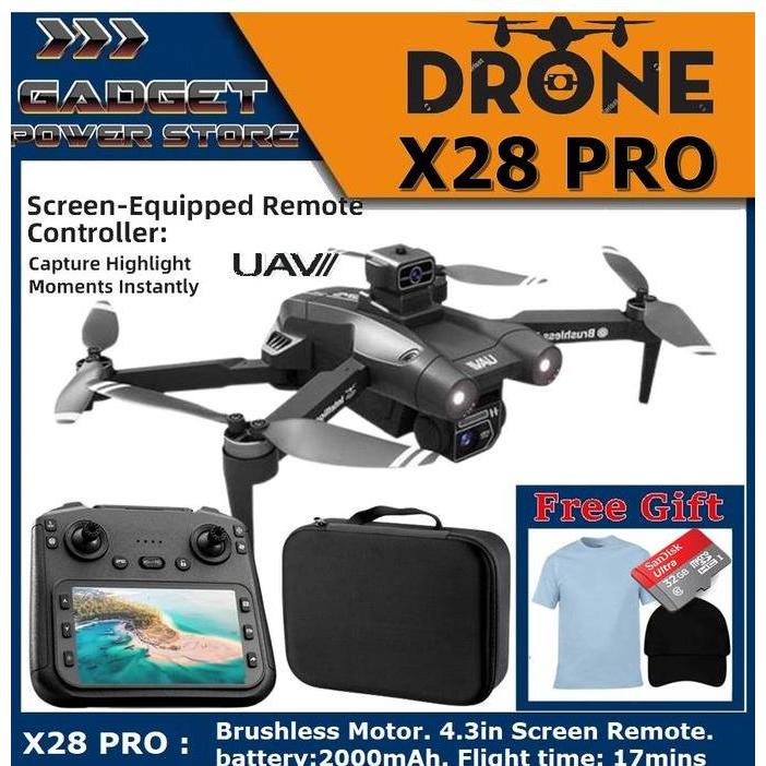 tekomania81 - jjrc x28 pro gps with screen remote control rc drone camera fotografi udara profesiona