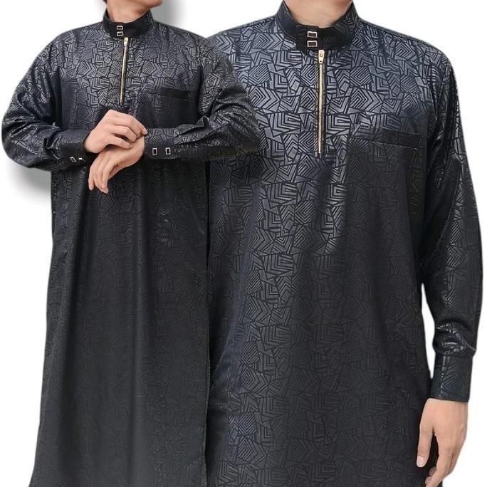 Jubah Pria Dewasa/Gamis Al-Kahfi Bestway Embos Motif Etnik Muslim