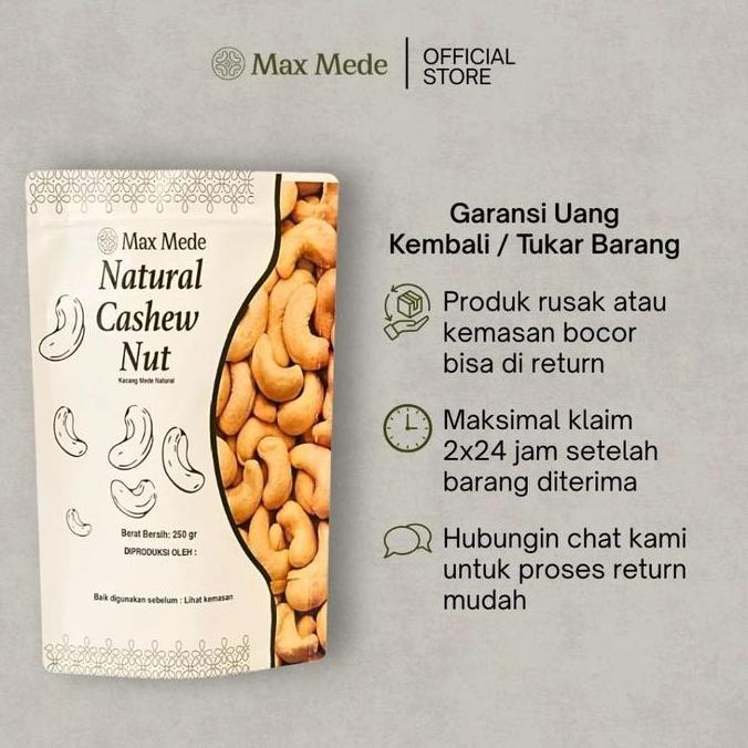 Barudatanglagi- Max Mede - Kacang Mede W40 Supreme Kupas Mete Putih 1Kg