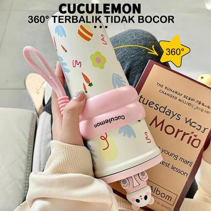 Lintangbagio9 - Cuculemon Termos Stainless Steel 700ml Aesthetic Straw Bottle Tumbler Tahan Panas Di
