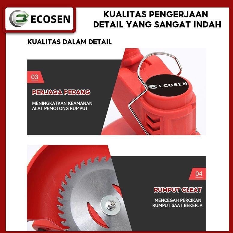Ecosen 599Vf Mesin Potong Rumput Baterai Mesin Pemotong Rumput Listrik Pemangkas Rumput