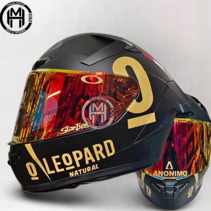 HELM ALV GENESIS SOLID BLACK DOF LEOPARD GOLD |FULL FACE
