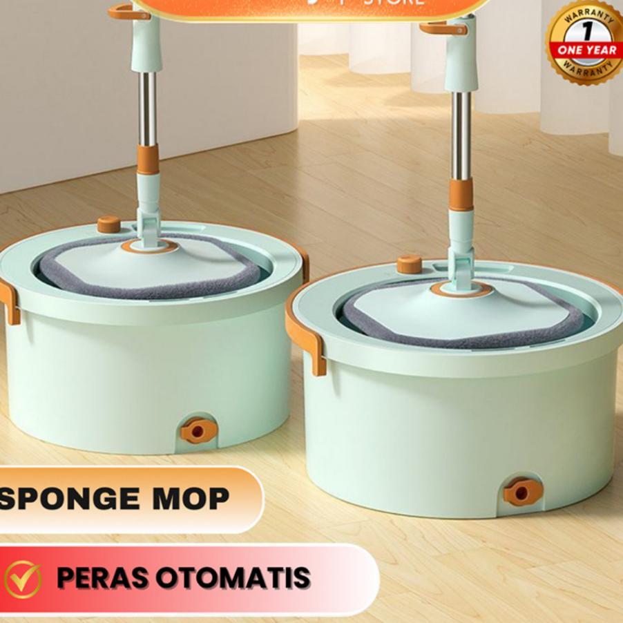 Goodbaby - Alat Pel Putar Mop Bulat Spin Mop Bulat Kotak - Alat Pel Pembersih Lantai Spin Mop  Ember