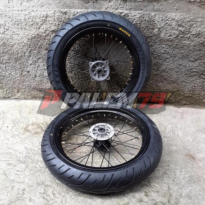 wheelset Ban Maxxis Supermoto KLX Dtracker 150 Velg 17 300 350