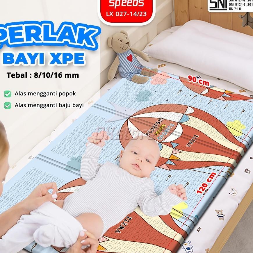 Speeds Playmat Perlak Bayi Anak Alas Tidur Tas Playmate Bayi Matras Lipat Playmat Motif Polos Bahan 