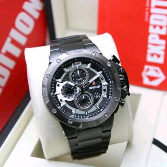 EXPEDITION E6751 E 6751 SILVER BLACK JAM TANGAN PRIA ORIGINAL