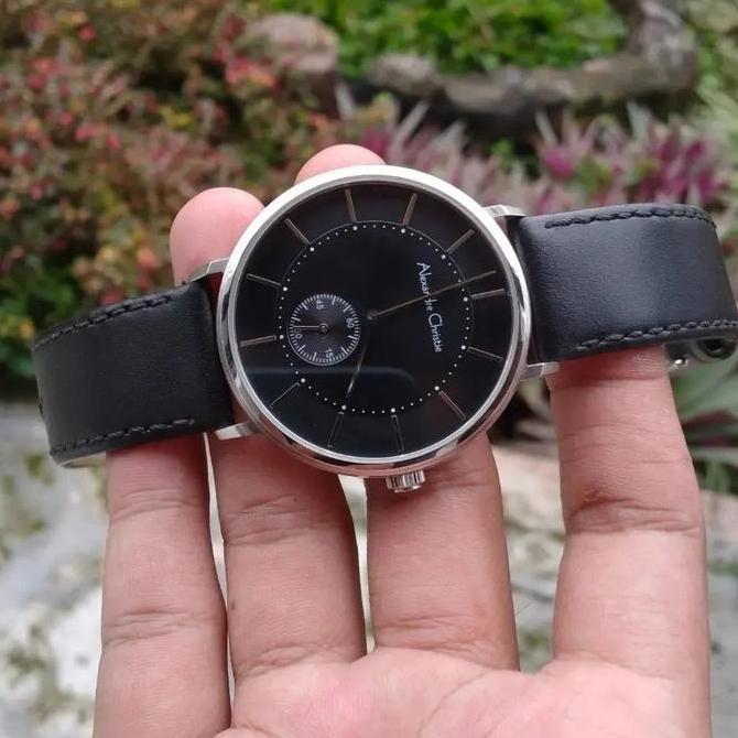 ALEXANDRE CHRISTIE AC8493 AC 8493 SILVER BLACK JAM TANGAN ORI