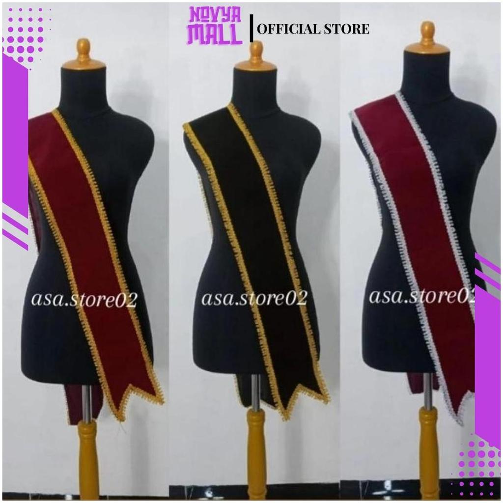 Selempang Wisuda Polos List Renda/Tanpa Bordir ASA Termurah