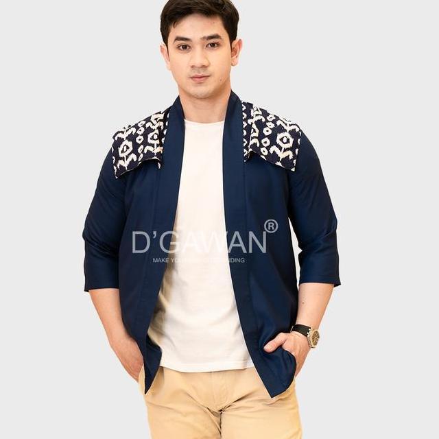 Dgawan Andalas Kimono Outer Pria Casual Multifungsi Kombinasi Batik Kekinian
