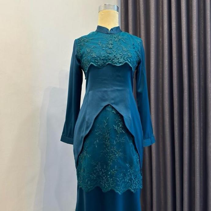 BUTIARD silk dress melayu Mewah Brokat Kondangan Wisuda Wanita Satin Gaun Formal
