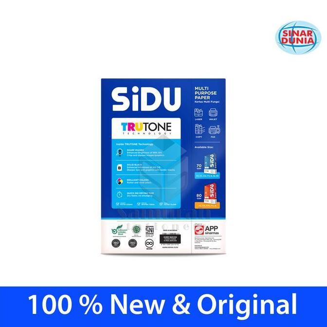 Papier- Kertas Hvs Sinar Dunia B5 70 Gsm / Hvs Sidu B5 70 Gram / Kertas Hvs Putih Sidu B570 Gsm / B5
