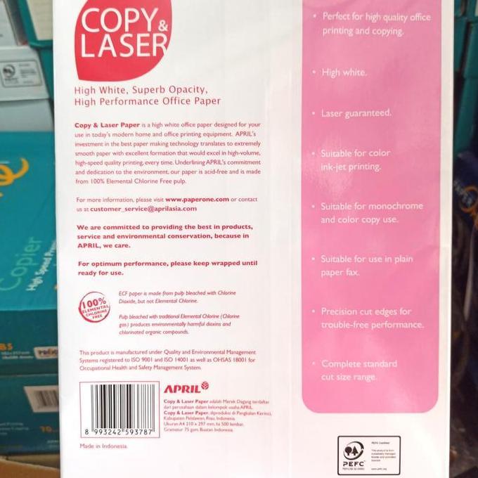 Papier- Kertas A4 75 Gram Copy & Laser