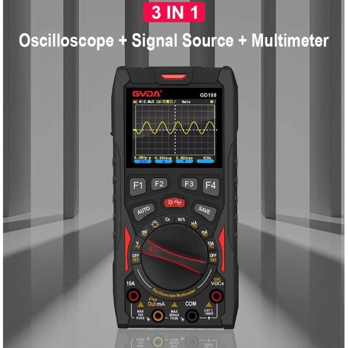 GVDA 3 in 1 Digital Oscilloscope 12 MHz Multimeter 6000 Counts GD188