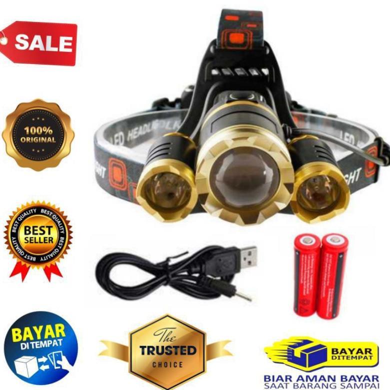 senter/sentar/Sintar/lampu kepala zoom super terang 15.000 lumens Diskon