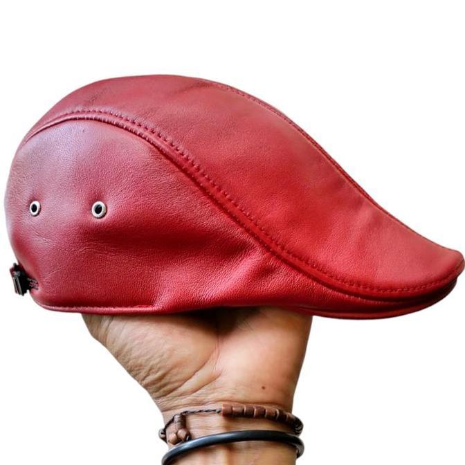 Punyakamu- Topi Pet Hat Copet Topi Pelukis - Topi Kulit Pria Model Newsboy