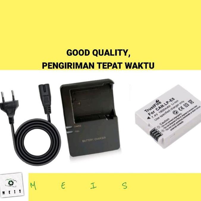 Charger & Baterai Kamera Canno00on LP-E8 LC-E8C Casan Carger Batre Battery