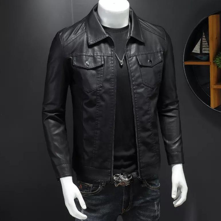 official jaket kulit vintage - jaket clasic kulit - jaket semi kulit pria keren