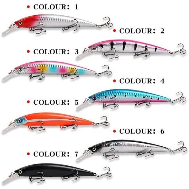 Aquasite minow killer ikan tenggiri tenggelam lengkap dengan kail trolling lure sinking minnow 36 gr