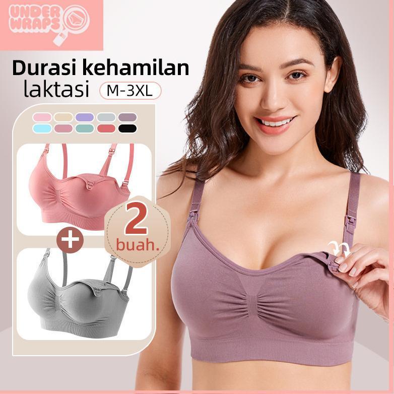 wajib punya 2pcs bra menyusui bahan katun jumbo kancing depan tanpa kawat bh menyusui
