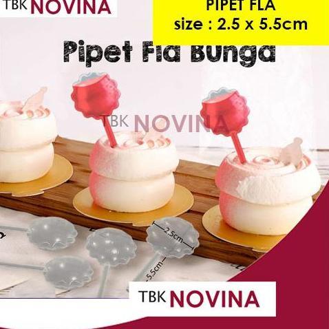 [ 50pcs ]PIPET FLA / PIPET PLASTIK / Dekorasi Kue