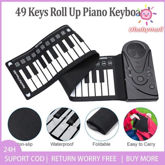 COD88 Keys Piano Keyboard Portable Lipat Silikon Fleksibel Hand Roll Up Elektrik Piano Elektronik Mu