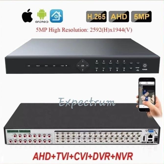 DVR HD 32CH | 32 CHANNEL 5 in 1. 5MP HYBRID + 2 SLOT HDD