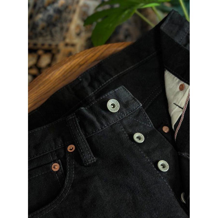 Iron Heart Ih-634S-142Bb 14Oz Black X Black Selvage Straight Cut Jeans