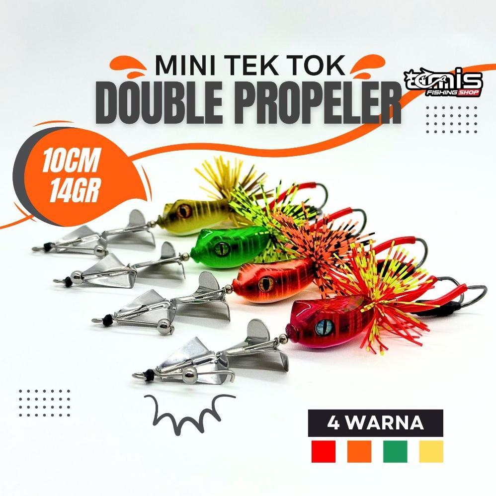 Mini Tek Tok Double Propeler Slater Buzz Slash Bait Umpan Casting Gabus Toman Lure