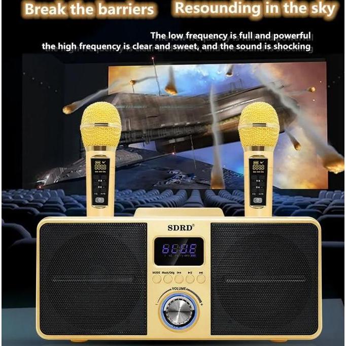 Ajuste- Mic Karaoke Wireless Speaker Bluetooth Sdrd Sd 306 / Sd 309 Dua Mic