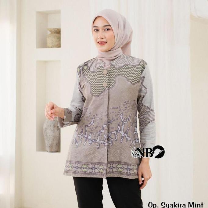 TERBARU  kemeja batik wanita lengan panjang blouse kantor formal batik tulis TERBARU 