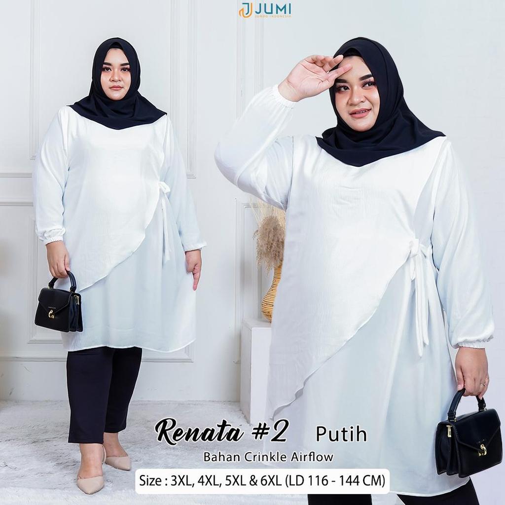 Favorit Tunik Jumbo Polos Premium Ld 116, 124, 134 & 144 Cm | Baju Kuliah & Kerja | Renata Tunik