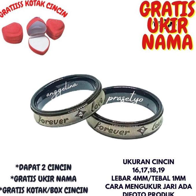 CINCIN TITANIUM,CINCIN TITANIUM GRATIS UKIR NAMA,UKIR NAMA SENDIRI DAN NAMA PASANGAN,GRATIS BOX,CINC